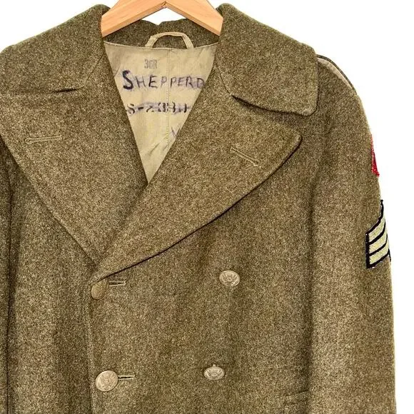 SOLD 💕Vintage Military Army 1940s Olive Drab 82nd Airborne Division Sergeant - Picture 2 of 16